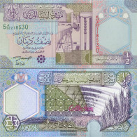 Libya Pick-number: 63 Uncirculated 2002 1/2 Dinar - Libia