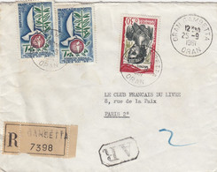 LETTRE. 1961. ALGERIE. RECOMMANDE. AR. ORAN GAMBETTA. POUR PARIS - 1961-....