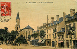 Tarbes * Place Mercadieu * Commerce Magasin Machines Agricoles BARRAU VERDALLE * 1909 * Cpa Toilée Colorisée - Tarbes