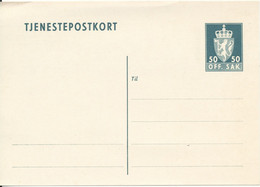 Norway Postal Stationery Postcard (Tjenestepostkort) In Mint Condition - Enteros Postales