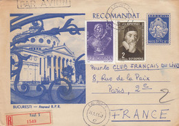 LETTRE. ROUMANIE. 1961. RECOMMANDE IASI. PAR AVION. POUR LA FRANCE  / 2 - Brieven En Documenten