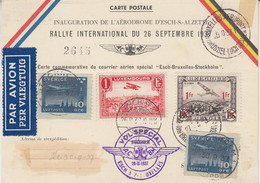 Rallye Int. Inauguration Aerodrome D'Esch Sur Alzette  Esch-Brux-Stockholm Ca Esch 26-9-1937 (58042) - Covers & Documents