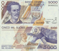 Ecuador Pick-number: 128c (1999) Uncirculated 1999 5.000 Sucres - Equateur