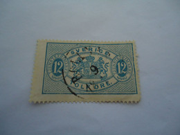 SWEDEN  USED OFFICIAL   STAMPS   12  ORE 1874   WITH  POSTMARK - Otros & Sin Clasificación