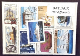 BATEAUX Lot De 100 Timbres Tous Differents Neufs Et Oblitérés. Satisfaction Assurée - Ships