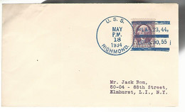 55739 ) USA First Day FDC? USS Richmond Postmark 1934 - 1851-1940