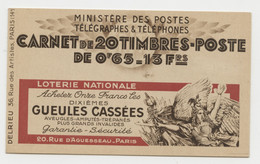 ALGERIE N°137 - CARNET DE 20 TIMBRES AVEC PUBLICITES FRAISSINET / BYRRH / BYRRH / TORPEDO - Unused Stamps