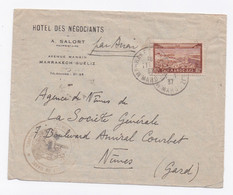 ENVELOPPE DE MARRAKECH POUR NIMES DU 11/01/1937 - Cartas & Documentos