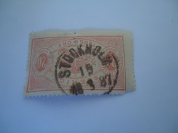 SWEDEN  USED    STAMPS OFFICIAL  1874 WITH  POSTMARK STOCKHOLM 87 - Altri & Non Classificati