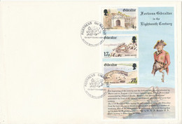 Gibraltar FDC 13-9-1983 Fortress Gibraltar In The 1800th Century Souvenir Sheet - Storia Postale