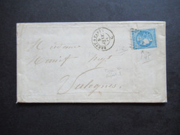 Frankreich 9.1.1871 Siege De Paris / Bordeaux Ausgabe Mi.Nr.41 Type II ?? EF Bahnpoststempel Brest A Paris - 1870 Emisión De Bordeaux