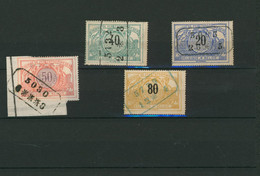 Chemin De Fer - Petit Lot De 4 Timbres + Cachet Spécial Type Encadré Avec Chiffre. A Examiner ! - Used