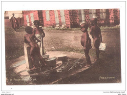 SIERRA LEONE FREETOWN A Fountain Scene Children Enfants Bare Bottom Boys Coloured Postcard Unused Pickering & Berthoud - Sierra Leone