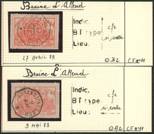 Chemin De Fer - TR11 X2 Obl Télégraphique "Braine-l'alleud" (2 Types ! ) - Oblitérés