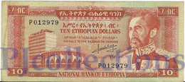 ETHIOPIA 10 DOLLARS 1966 PICK 27a VF+ GRAFFITI - Ethiopie