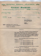 VP20.250 - 1960 - Lettre - Entreprise Générale D'Electricité G. MAINGUY à VERTOU Pour LUCON & LES MAGNILS REIGNIERS - Elettricità & Gas