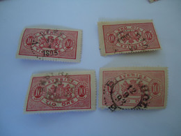 SWEDEN  USED   4  STAMPS OFFICIAL  1874 WITH  POSTMARK - Otros & Sin Clasificación