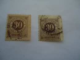 SWEDEN  USED     STAMPS   1872   WITH  POSTMARK  DIFFERENT COLOUR - Altri & Non Classificati