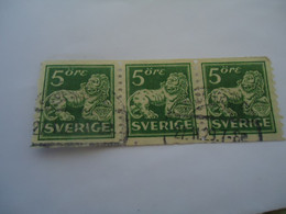 SWEDEN  USED     STAMPS   LIONS SE TENANT - Andere & Zonder Classificatie