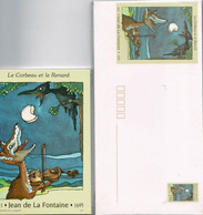 TRES BEAU LOT DE 6 CARTES POSTALES (entiers Postaux) ET 6 PRETS A POSTER FABLES DE LA FONTAINE SOUS BLISTER - Konvolute: Ganzsachen & PAP