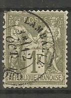 France - Type Sage - Type I (N Sous B) - N°72 1 Fr. Vert-bronze Obl. LAMBALLE (Côtes D'Armor) - 1876-1878 Sage (Typ I)