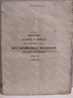 Italy Vatican Domande Quesiti Module Seconda Visita ABBAZIA DELLE TRE FONTANE Roma 1836 - Old Books