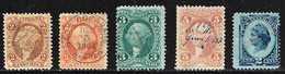 UNITED STATES 1864 REVENUE STAMPS SCOTT R6c,R15c,R18c,R24c,R152a ,USED - Fiscaux