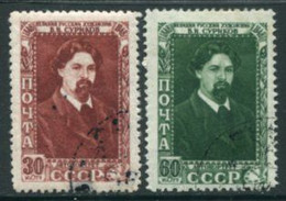 SOVIET UNION 1948 Surikov Birth Centenary Used.  Michel  1190-91 - Oblitérés