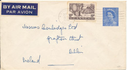 Canada Uprated Postal Stationery Cover Sent To Ireland 1955 Bended Cover - 1953-.... Elizabeth II