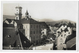 DELEMONT: Grand' Rue Animée, Cpa Photo ~1925 - Delémont