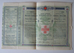 Kingdom Of Serbia 1907 Serbian Red Cross Society 20 Gold Francs/Dinar Loan Bond Obligation (1550) - Other