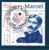 France 2022..Issu De La Mini Planche Marcel Proust .Cachet Rond Gomme D'origine - Usados