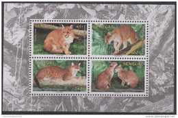 Sénégal 1997 WWF Chat Doré Golden Cat Fauna Faune Afrikanische Goldkatze Mi. Block Block Sheetlet 76 RARE MNH - Sénégal (1960-...)