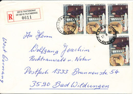 Greece Registered Cover Sent To Germany 17-10-1988 With Stamps On Front And Backside Of The Cover - Covers & Documents