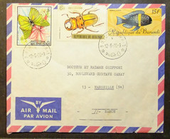 Burundi - Cover To France 1970 Butterfly Fish Insect - Vlinders