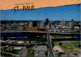 Minnesota St Paul Aerial View Of Skyline Overlooking Mississippi River 1996 - St Paul