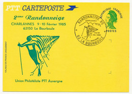 Entier Repiqué - Carte-poste Liberté - 2eme Randonneige CHARLANNES - Obl La Bourboule 9 Et 10 Février 1985 - Cartoline Postali Ristampe (ante 1955)