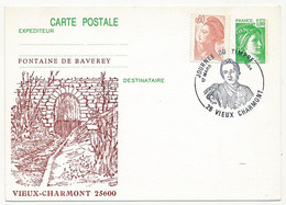 Entier Repiqué - CP 1,60 Liberté - Journée Du Timbre 1984 - 25 VIEUX CHARMONT - Cartoline Postali Ristampe (ante 1955)