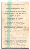 DP  Devotie Devotion - Adel Noblesse Charles Victor Lefebvre Wouters De Jauche - Blaasveld 1861 - Brussel 1936 - Todesanzeige