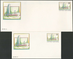 UNO NEW YORK 1989 Mi-Nr. U 8 A + B Ganzsache Umschlag Ungebraucht - Covers & Documents