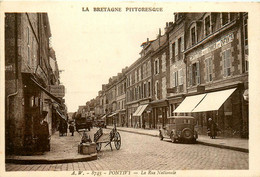Pontivy * La Rue Nationale * Commerce Magasin * Pharmacie Nouvelle * Automobile Voiture Ancienne - Pontivy