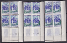 COINS DATES 1959 à 1961 - CILAOS (REUNION) - YVERT N° 1241 En BLOC De 4 ** MNH  - COTE = 42 EUR. - 1960-1969