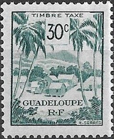 GUADELOUPE 1947 Postage Due - Palms And Houses - 30c. - Green MH - Postage Due