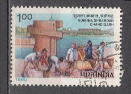 INDIA, 1990, Extracting Salt From Sukhna Lake, Chandigarh, Volunteers Saving Water,  FINE USED - Used Stamps