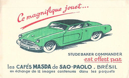 VIEUX PAPIERS BUVARD CAFES MASDA STUDEBAKER COMMANDER  13 X 21 CM - Café & Thé