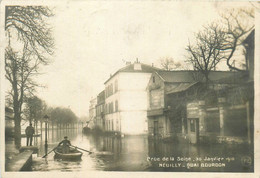 Neuilly * Carte Photo * Quai Bourdon * Crue De La Seine * 30 Janvier 1910 * Inondations Catastrophe * Barque - Neuilly Sur Seine