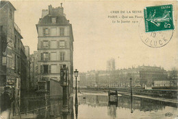 Paris * 4ème * Le Quai Aux Fleurs * Inondé Inondations * Crue Janvier 1910 - District 04