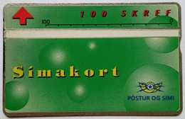 Iceland 100 Units Simakort   " Green Bubles  208A " (  Mint ) - Islandia