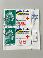 2022 - FRANCE - PAIRE Croix Rouge - Unis Dans La Crise Ukrainienne - Lettre Verte + 0.84 € Don - Oblitérés - Used Stamps