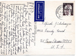 60313 - Bund - 1972 - 70Pfg Heinemann EF A LpAnsKte MECKENHEIM -> El Paso, TX (USA) - Covers & Documents